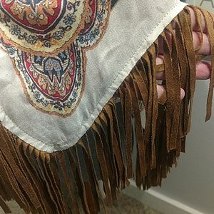 Chico's Tops - Chico's Scarf Fringed Poncho ONE SIZE FITS All Chico's Tops - Chico's Scarf Fringed Poncho ONE SIZE FITS All